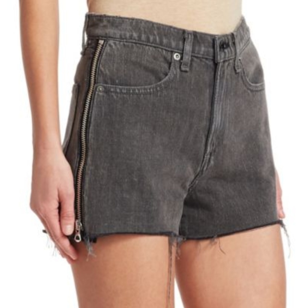 Rag & Bone Sophia side zip cut off denim shorts